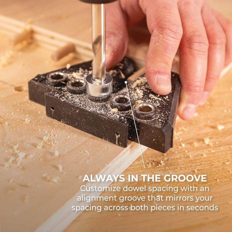 Kreg Dowel Jig Kit - Doweling Guide Kit with Removable Drill Guides - No-Measure Doweling Jig for Benchtop and Workshop Projects - Cabinet Joint Alignment Tool - KHJD345 - Image 5